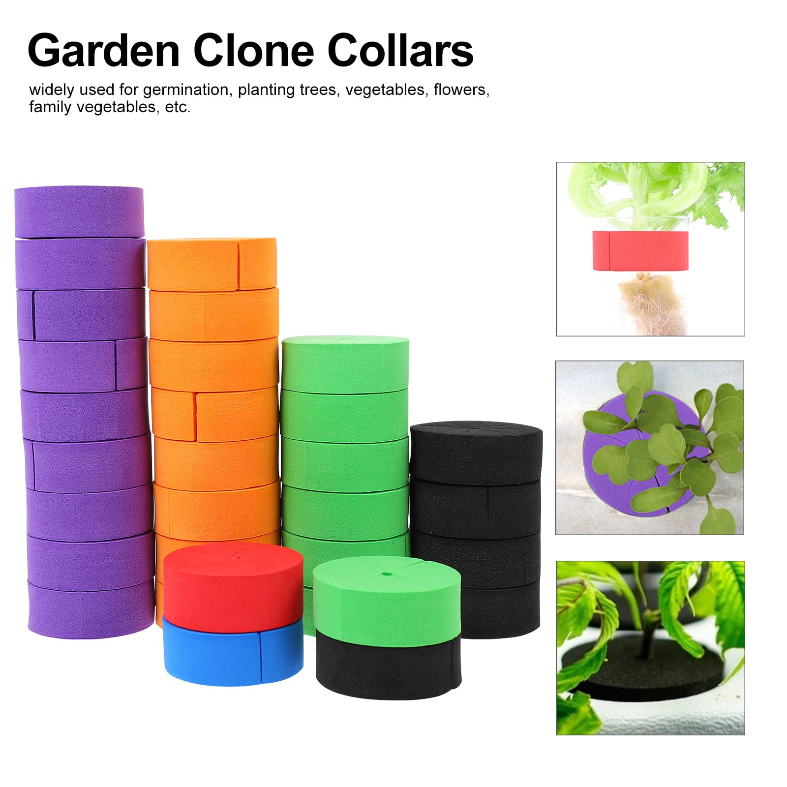 Yardwe 50Pcs Garden Clone Collars Clone Machine Inserts with Spokes for Plant Cutting Rooting Germination (Random Color)