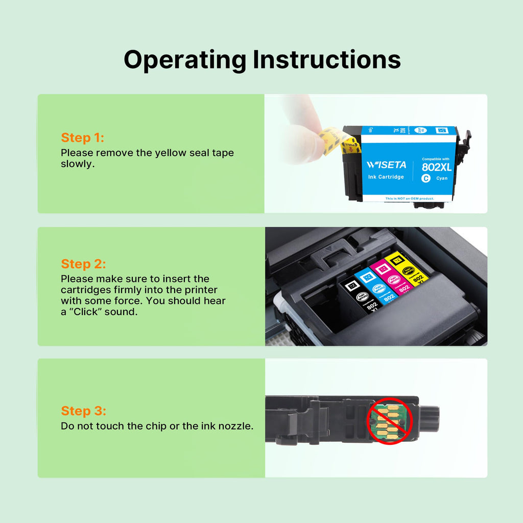 802 XL Ink Cartridge Remanufactured for Epson 802XL Ink Cartridge 802 T802 T802XL for Epson Workforce Pro WF-4720 4730 4740 4734 EC-4040 4020 4030 4040 Printer (4 Pack)