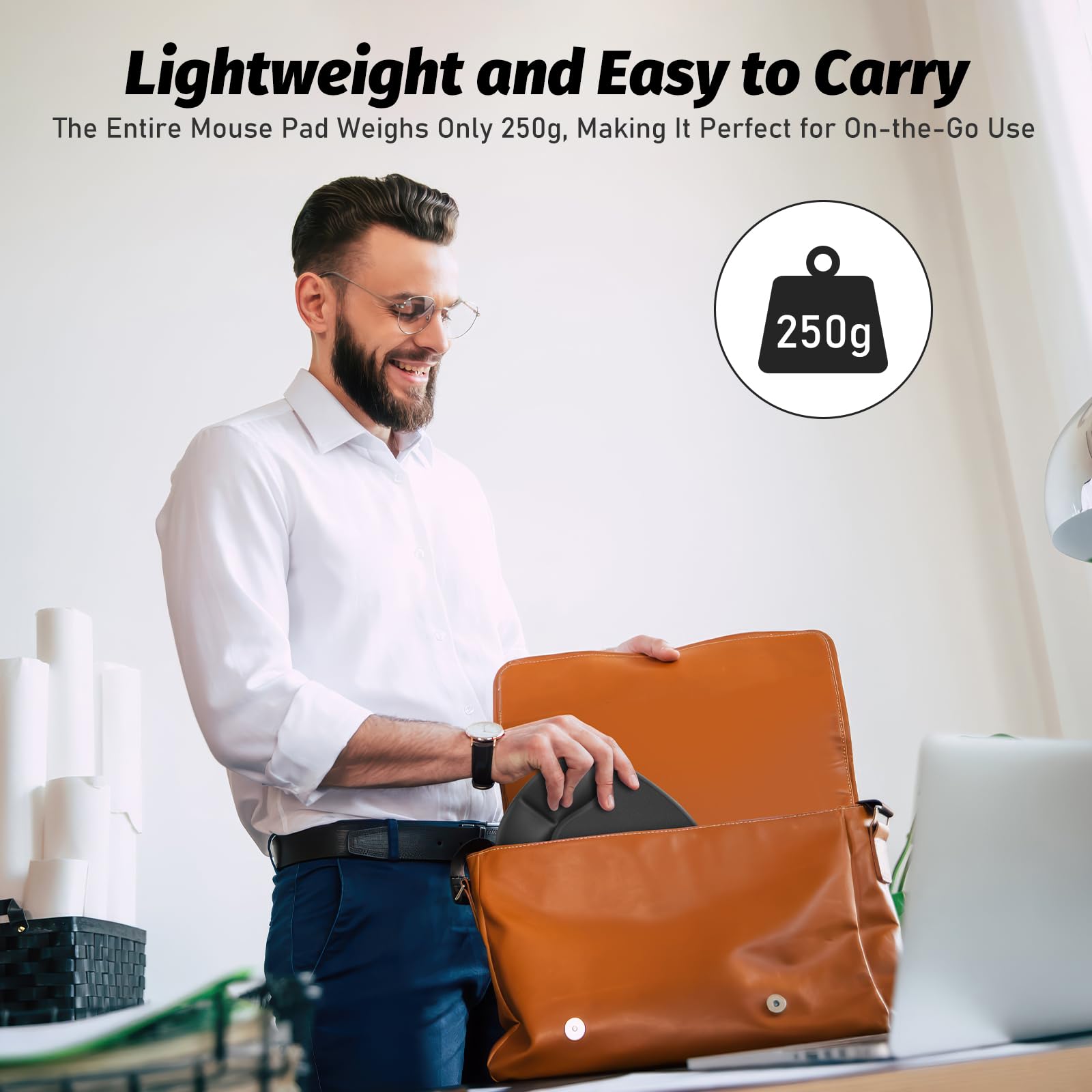 ErgoEvol Ergonomic Mouse Pad with Skin-Friendly Lycra Memory Foam Wrist Rest, Easy-to-Clean Smooth PP Surface, and Non-Slip PU Base – Ideal for Vertical, Ergonomic, and Office Mice(Jet Black)