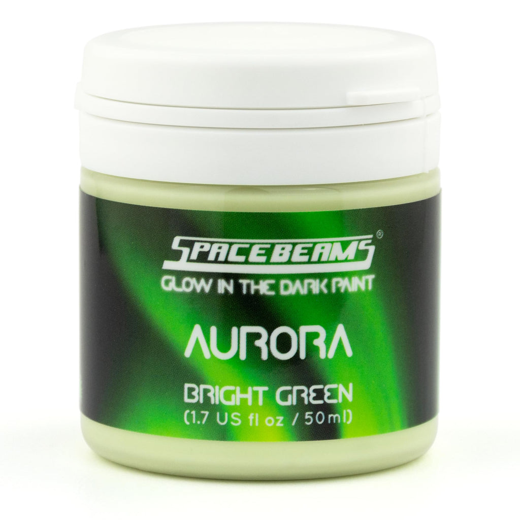 SpaceBeams Aurora Glow in the Dark Paint (50ml) Bright Green, Non-Toxic, Water Based