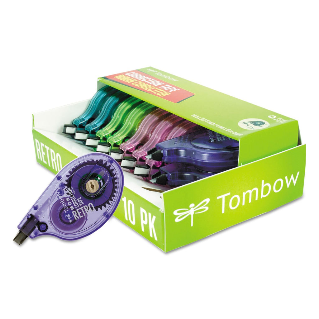 Tombow Correction Tap, 1/6 x 394 Inches, 10 per Pack, Assorted Applicators (TOM68723)