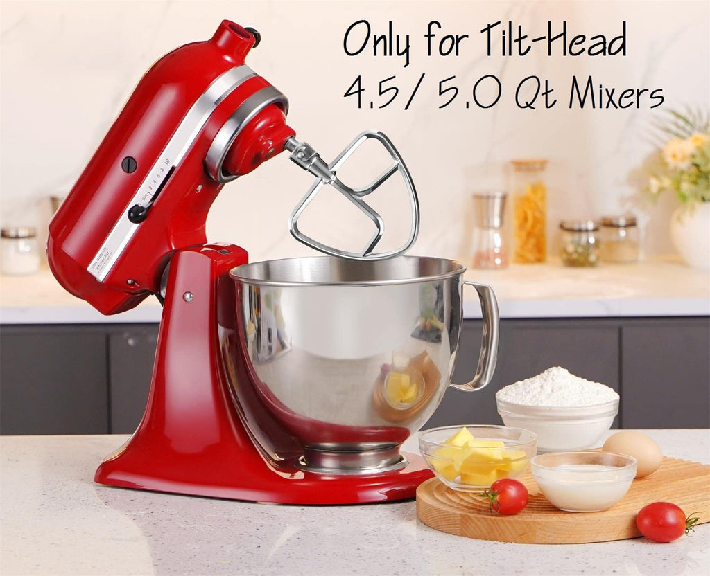 FavorKit Stainless Steel Flat Beater for KitchenAid Tilt-head & 4.5-5 Qt Mixers,Pastry Mixing Paddle Attachment -Dishwasher Safe