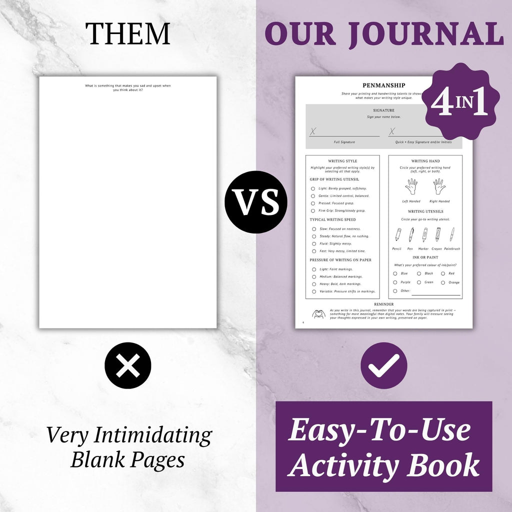 Jamsify Studios 4-in-1 Mom’s Story Activity Journal (Hardcover) – 500+ Prompt Vegan Leather Activity Book with Prompts, Stories, and Games – Family Keepsake for a Mother’s Life Memories – B5 Size, 200+ Pages – Life Story Memory Book with Guided Questions