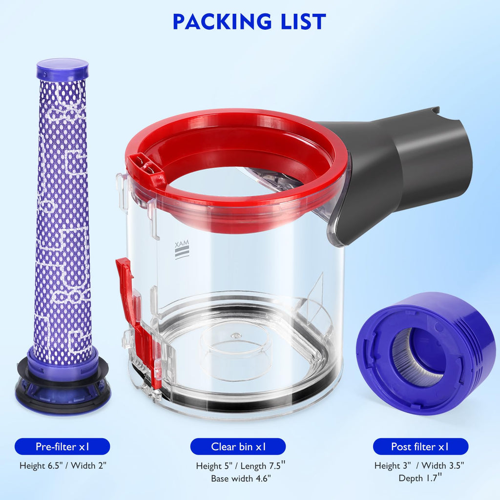 Dustbin Compatible with Dyson V7 V8 SV10 SV11 Vacuum Cleaners Canister, Release Bin Replacement for Dyson Dust Bin Part No.967699-01 Attachment