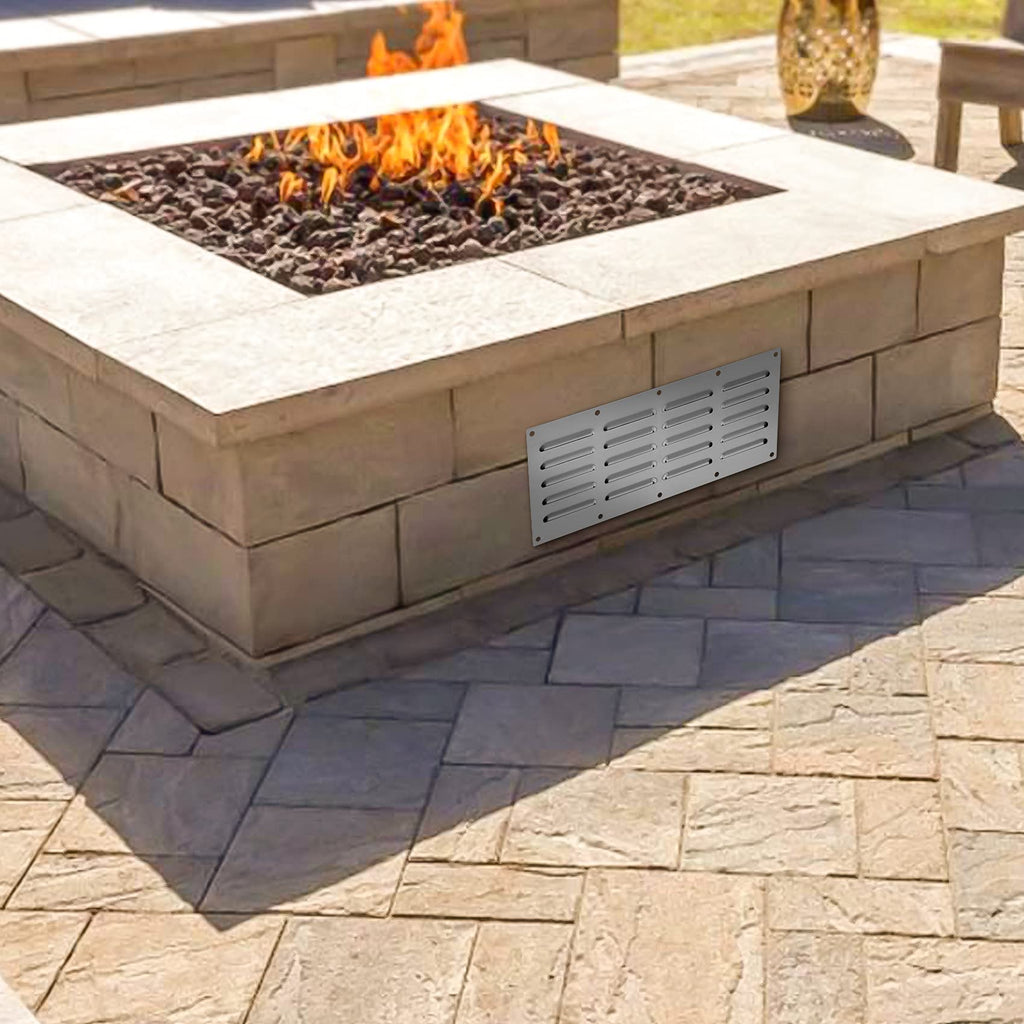 Stanbroil Stainless Steel Venting Panel for Masonry Fire Pits and Outdoor Kitchens, 15" by 6-1/2"
