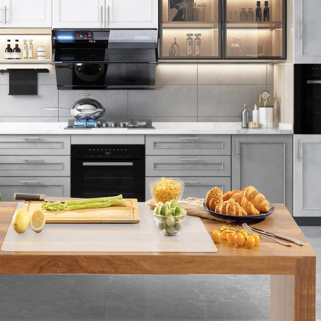 Ewen 31.6x23.5 Inches Silicone Mats for Kitchen Counter, 2MM Thick Extra Large Heat Resistant Bar Mats for Countertop Silicone Mat for Air Fryer, Crafts, Work, Glass Top Stove, Translucent