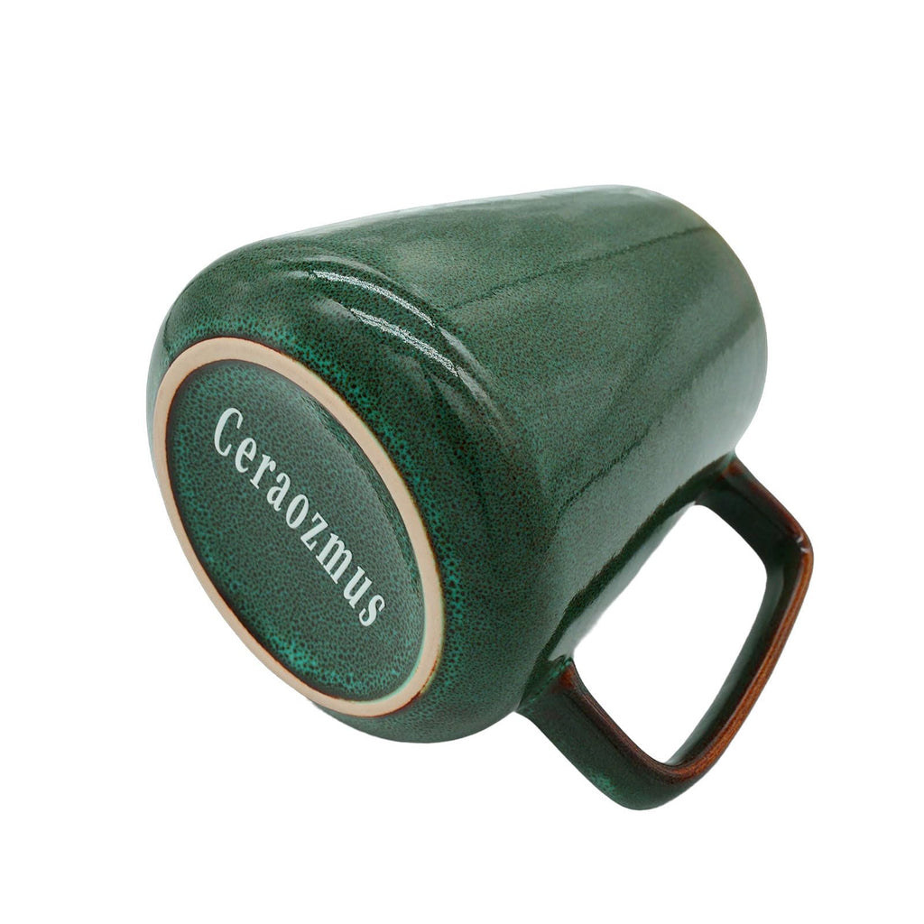 Large Ceramics Coffee Mugs,24 OZ,Large Handle Design,Extra Large Tea and Coffee Cup for Office and Home，Microwave and Dishwasher Safe(Color:24 oz Green).