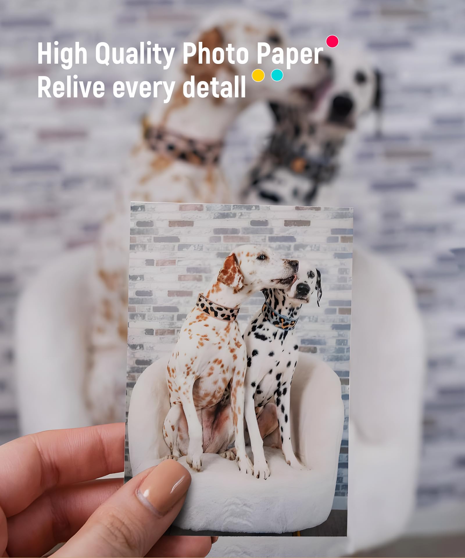 Liene Zink Photo Paper 2x3″, Liene Premium Photo Printer Paper (50 Sheets) w/Adhesive Back, Waterproof, Smudge Proof, Tear Proof, Instant Photo Paper Compatible with 2x3″ Photo Printer Scrapbook