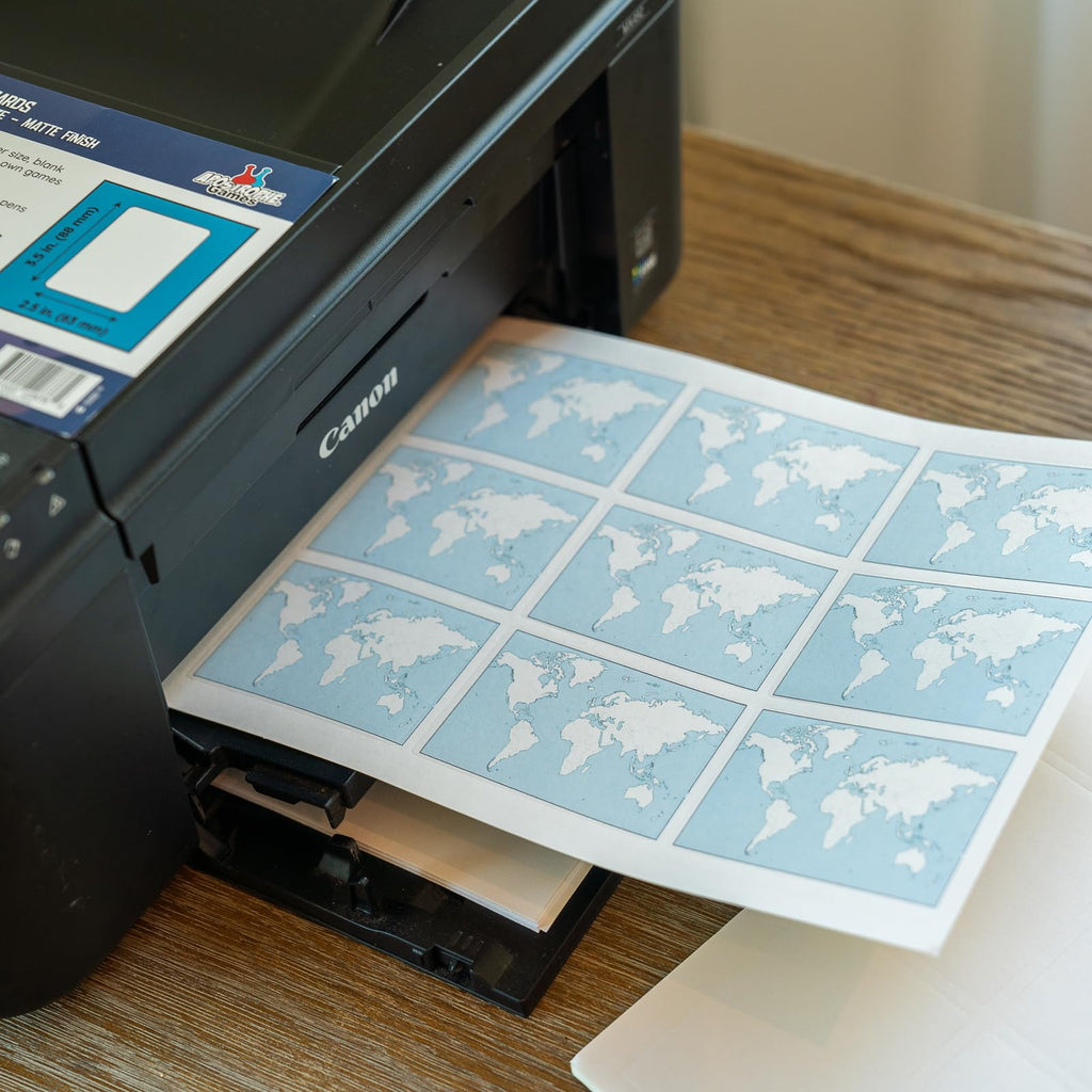 Blank Stickers for Playing Cards - Print Your Playing Cards - 216 Labels Sticker Paper for Laser/Ink Jet Printers (3.35" x 2.36") 24 Sheets