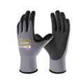 COOLJOB 3 Pairs Nitrile Rubber Coated Nylon Safety Work Gloves for Men, Dotted for Non-Slip Grip, Lightweight Breathable Seamless Knit, for Mechanics, Warehouse, Gardening, Grey, Medium