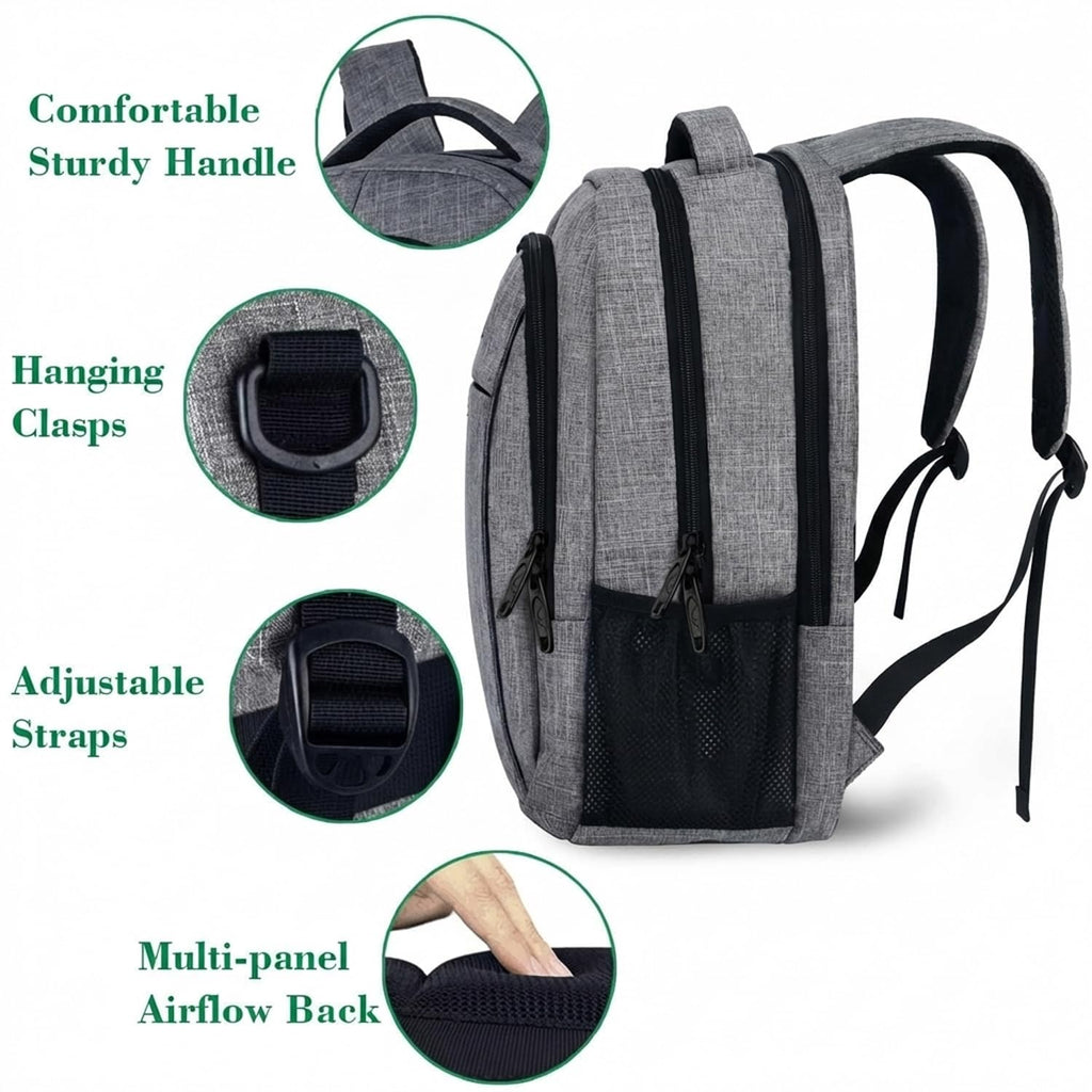 Matein Travel Laptop Backpack, Business Anti Theft Slim Durable Laptops Backpack with USB Charging Port, Water Resistant College School Computer Bag Gifts for Men & Women Fits 15.6 Inch Notebook, Grey