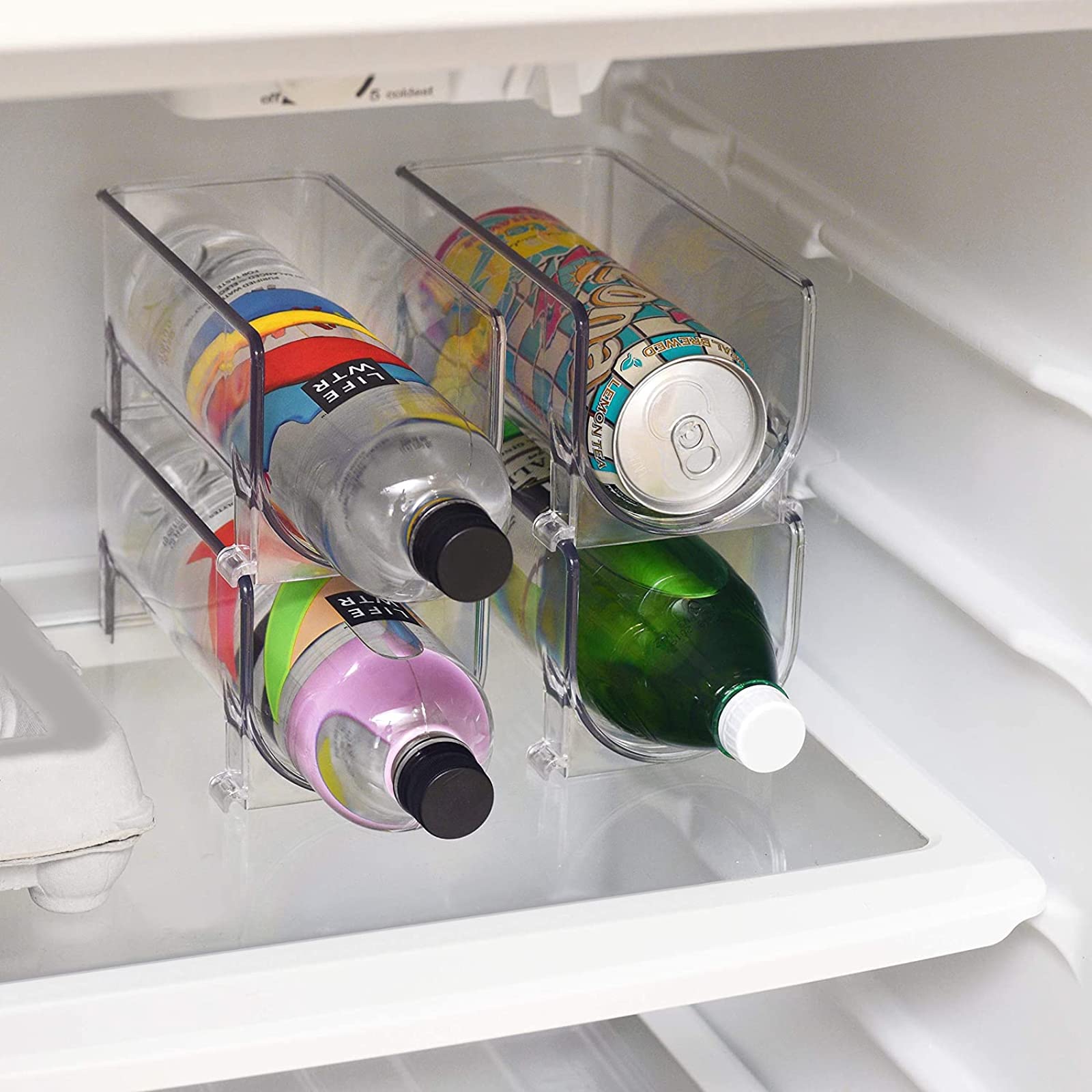 Stackable Wine Storage Rack 6 pcs | Free Standing Organizer for Refrigerator or Kitchen Countertops - Holds (6)