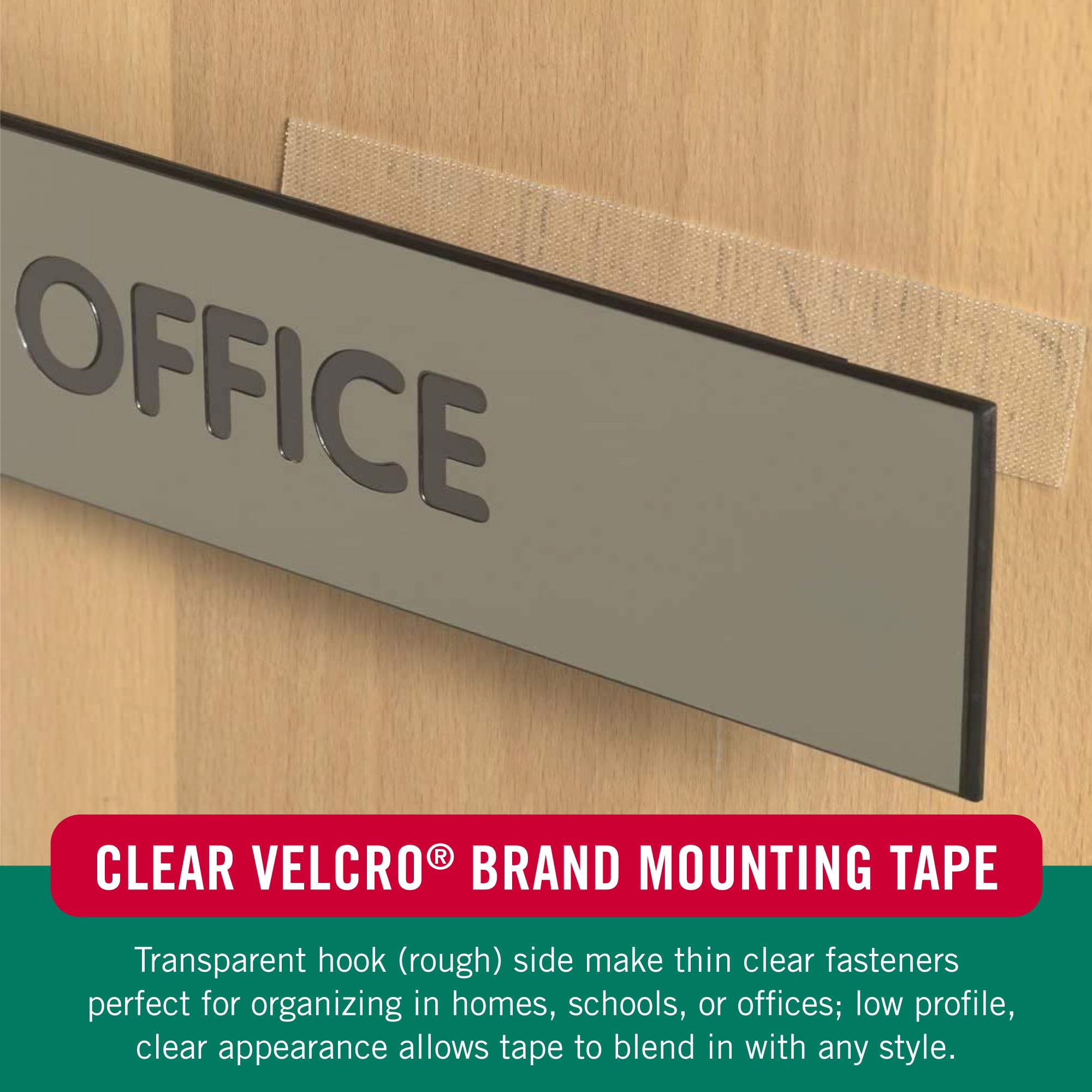 VELCRO Brand Thin Clear Tape | 15 Ft x ¾” | Cut Strips to Length | Home Office or Crafts Fastening Solution | Large Roll, 91325