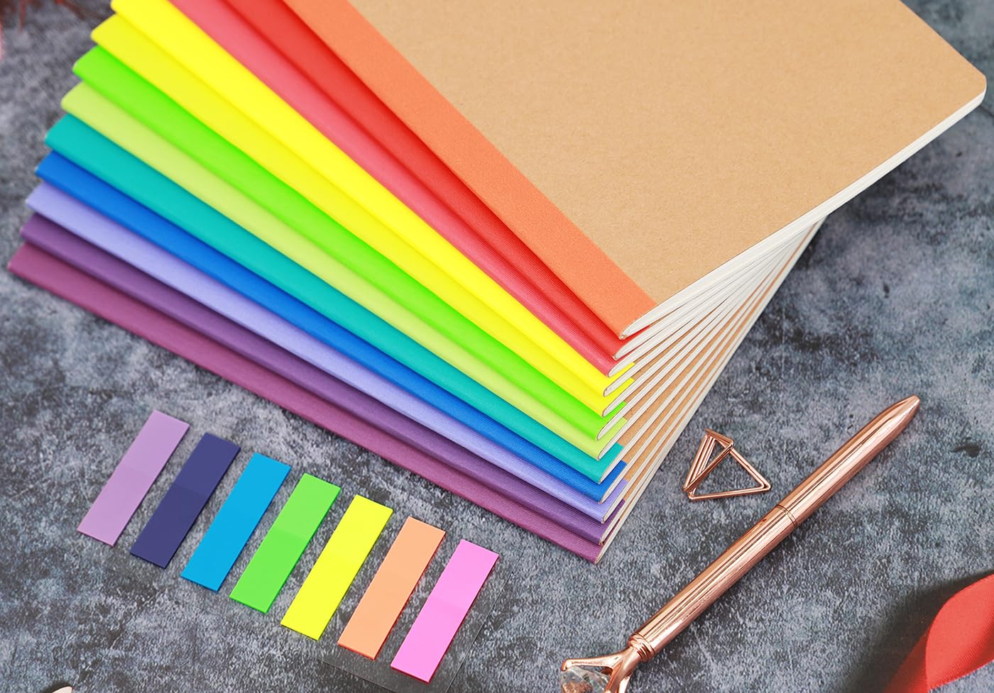 12 Pack A5 Kraft Notebooks, 60 Blank Pages Travel Journal Bulk, Soft Cover Notebooks for Women Girls Students, Making Plans Writing Memos Office School Supplies, 8.3 X 5.5 in