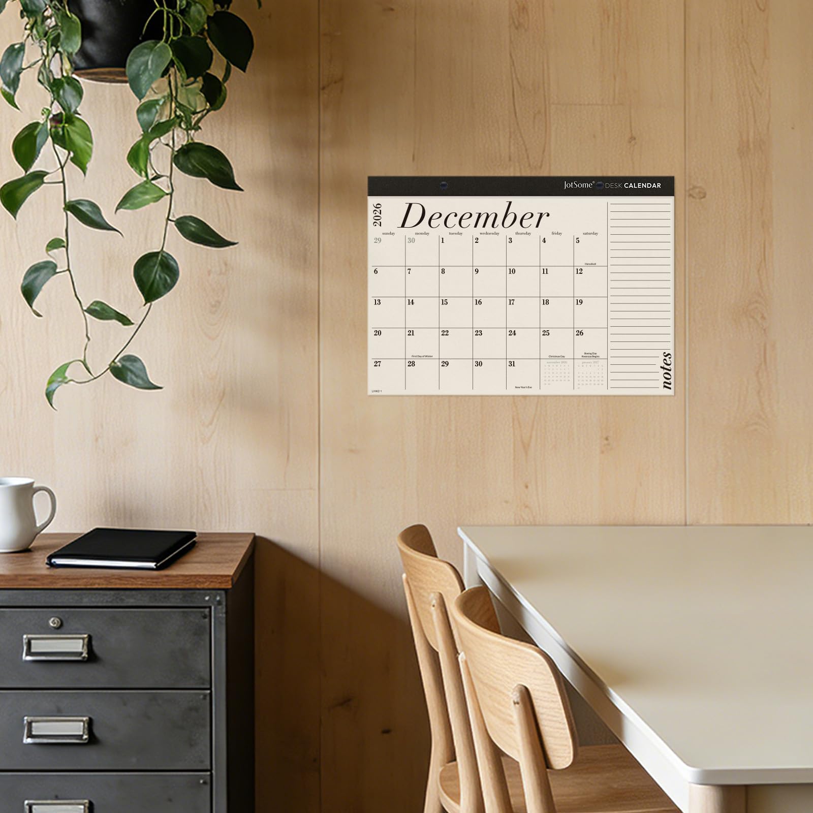 Jotsome Desk Calendar 2026-2027, 18 Months Large Monthly Calendar from Now to June 2027, 17"x12", Large Day Block, Desktop Calendar with Notes for Home & Office Organizing, Minimalist