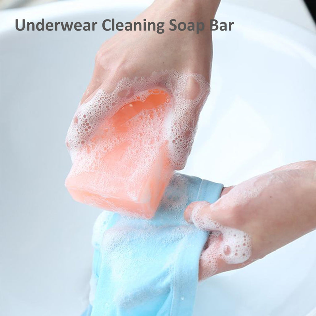 BEE & FLOWER Fan Underwear Cleaning Soap Bar Underwear Laundry Bar Soap Cloth Washing Bars for Panties (6.3 Oz x 4)