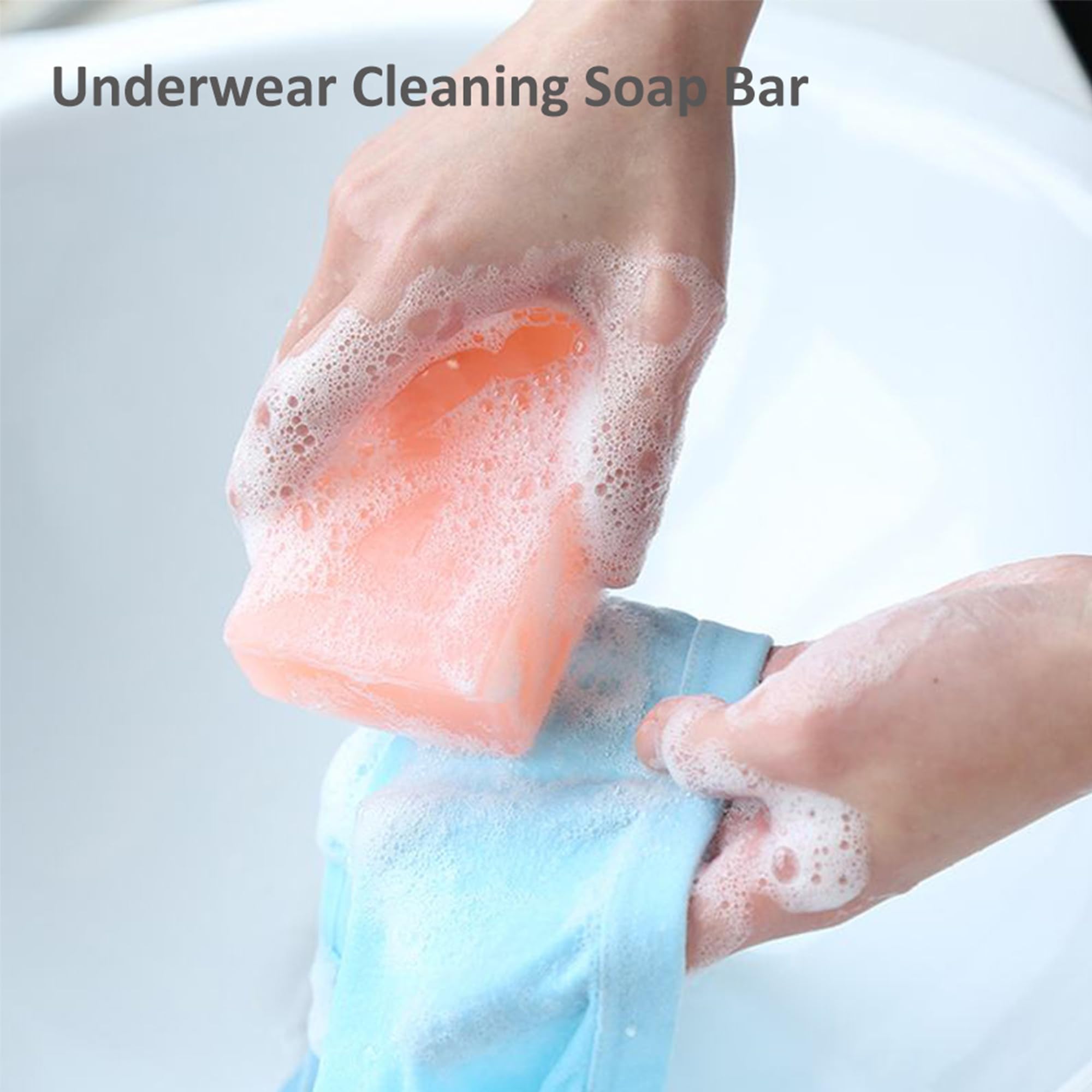 BEE & FLOWER Fan Underwear Cleaning Soap Bar Underwear Laundry Bar Soap Cloth Washing Bars for Panties (6.3 Oz x 4)