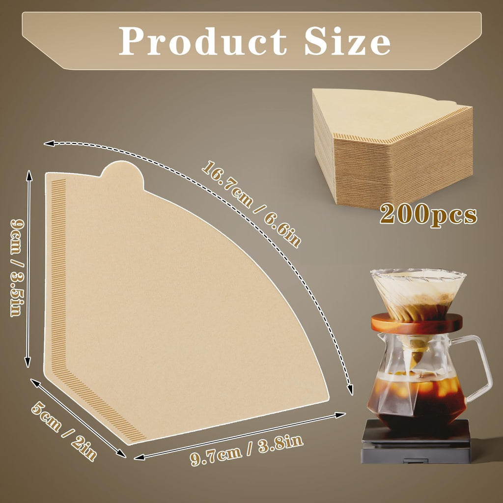 #2 Cone Coffee Filter,400 Count Unbleached Premium Coffee Filters,2-6 Cup,Disposable Coffee Filters for Drip Coffee Makers and Pour Over (400)
