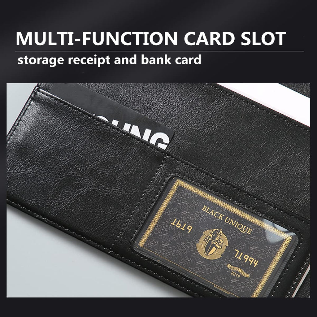 Business Portfolio Leather Padfolio Organizer, A4 Magnetic Multifunctional Business Portfolio Folder with Clipboard, Card Holders Pockets, Notepad Document Binder for Women Men