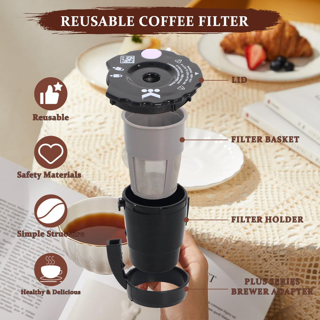 Ketofa My K Cup Reusable Coffee Filter,Compatible with Keurig 2.0 K200,K250, K300, K350, K360, K400, K450, K460, K475, K500, K550, K560, K575,K750,Refillable Coffee Pod for Keurig Brewers (Pack of 3)
