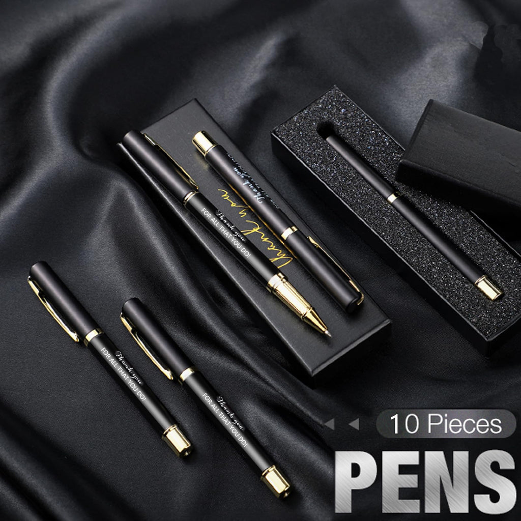 10/20/40 Sets Inspirational Thank You Gifts Employee Appreciation Gifts Bulk Ballpoint Engraved Business Pens with Gift Boxes (THANK YOU FOR ALL THAT YOU DO, 10)