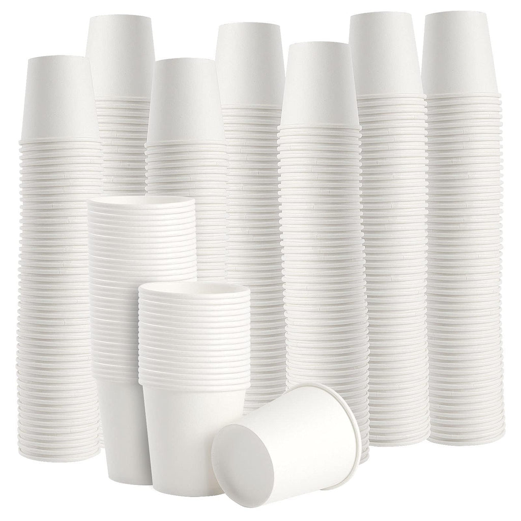 FUNSUEI 400 Pack 4 oz Disposable White Paper Cups, Bulk Food Grade Hot Coffee Cups for Home, Travel, Parties, Recyclable