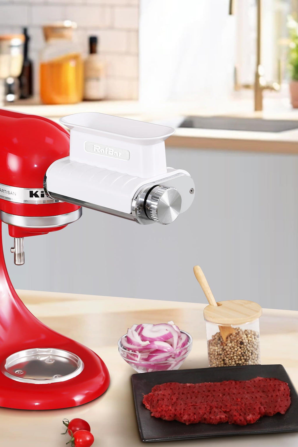 Meat Tenderizer Attachment for KitchenAid, Tenderizer Machine for Kitchen aid & Cuisinart Stand Mixers, Stainless Steel Meat Tenderizer Tool, All Parts Dishwasher Safe