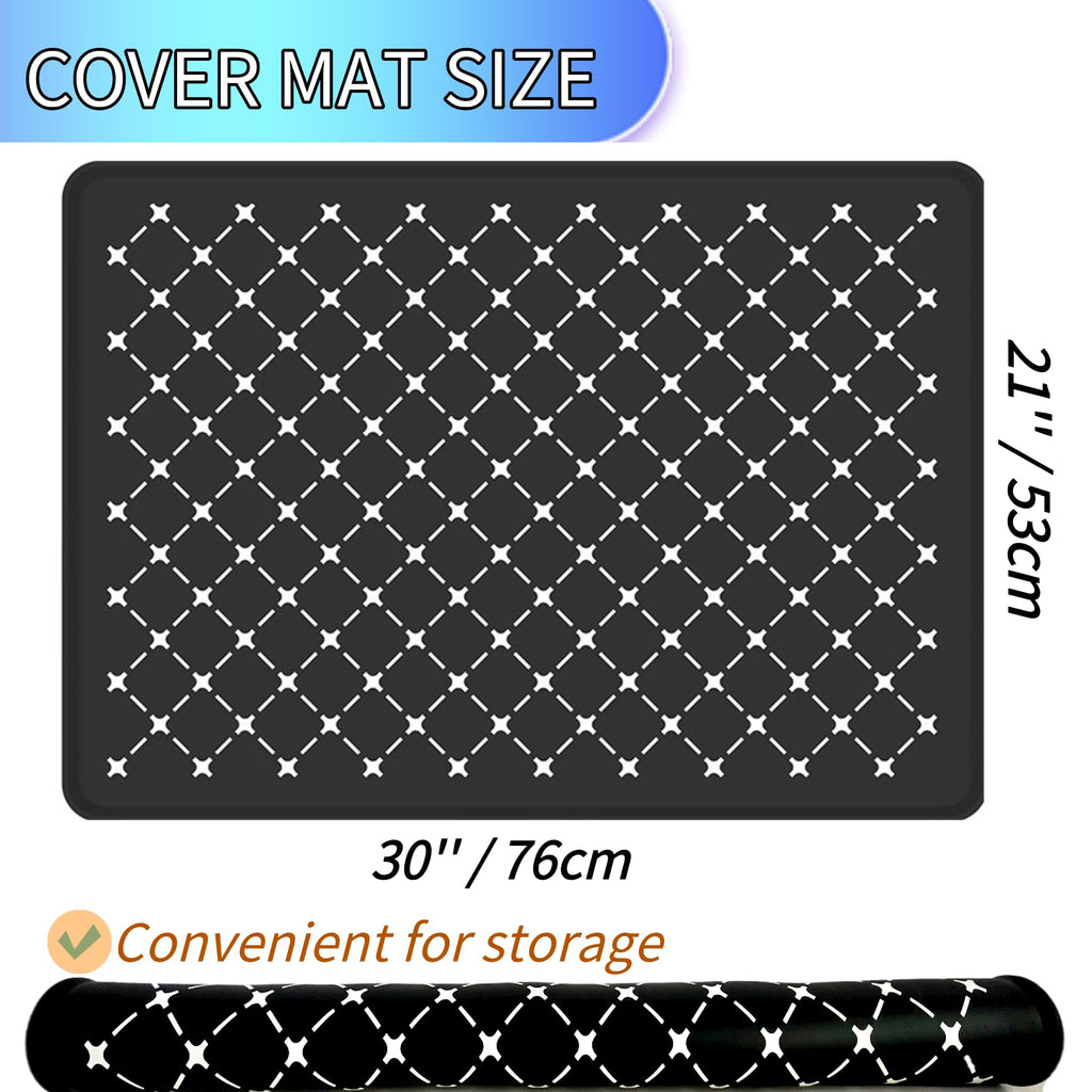 Nyoria Silicone Stove Top Mat Protector - Upgraded 30 x 21 inch Cover for Electric Glass Stovetop Cooktop Induction Mat for Ceramic Top RV Countertop Heat-Resistant XL Dish Drying Mat
