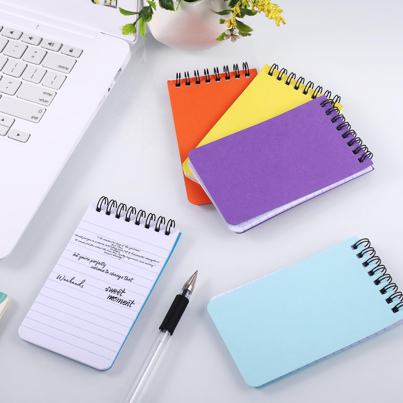 JIANTA Pocket Notebook A7, 50 Sheets/20Pack Small Spiral Notebook Lined, 10 Colours Memo Pads, 3 x 5 Inch Ruled Notepads for School Office Supplies