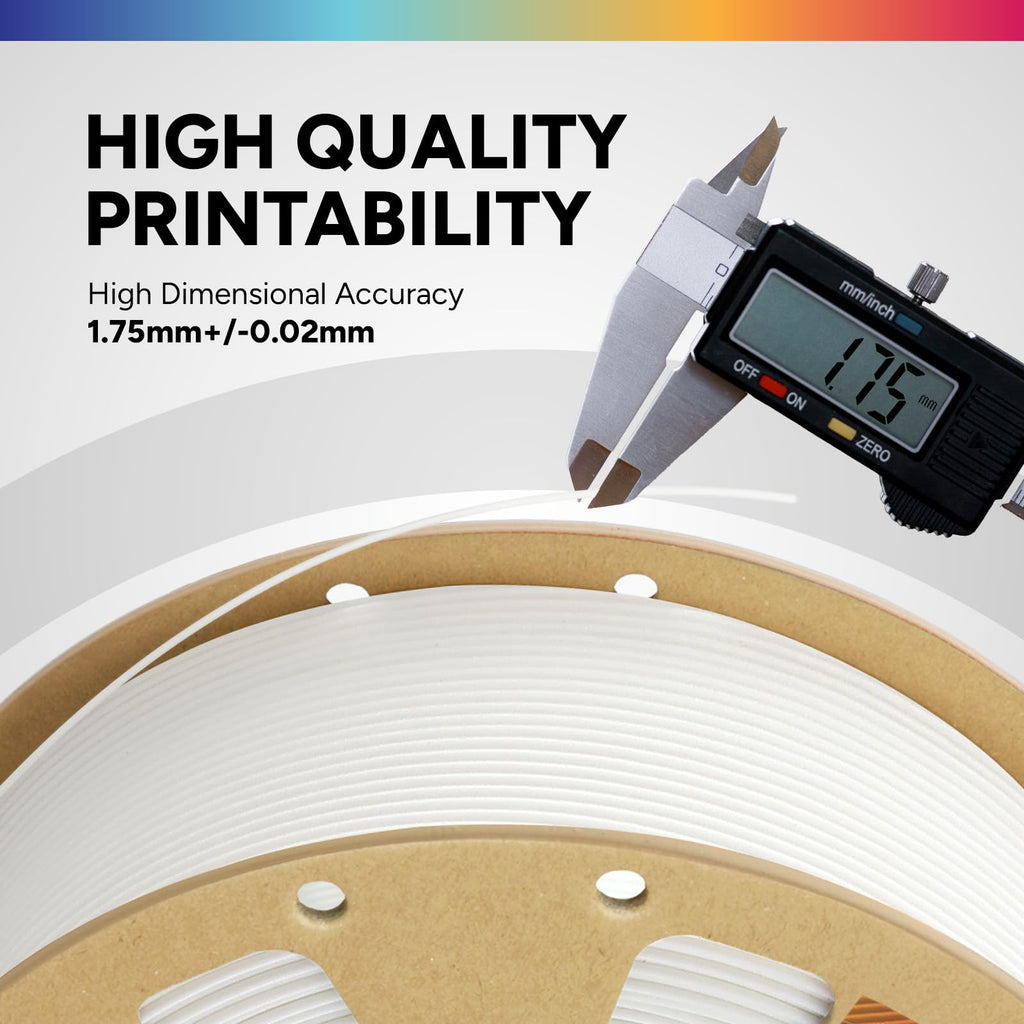 OVERTURE PLA Filament 1.75mm, Neatly Wound 3D Printer Filament 1kg Spool (2.2lbs), Dimensional Accuracy +/- 0.02 mm, Fit Most FDM 3D Printers (White 1-Pack)