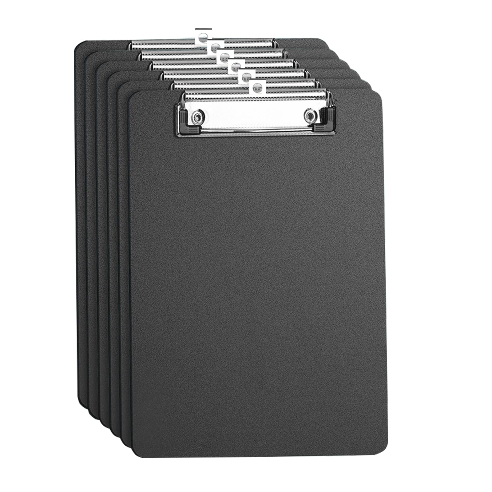 Clipboard A4, 6 Packs Plastic Clipboards Writing-Pad with Duty Clip for Office & Classroom Supplies - Black