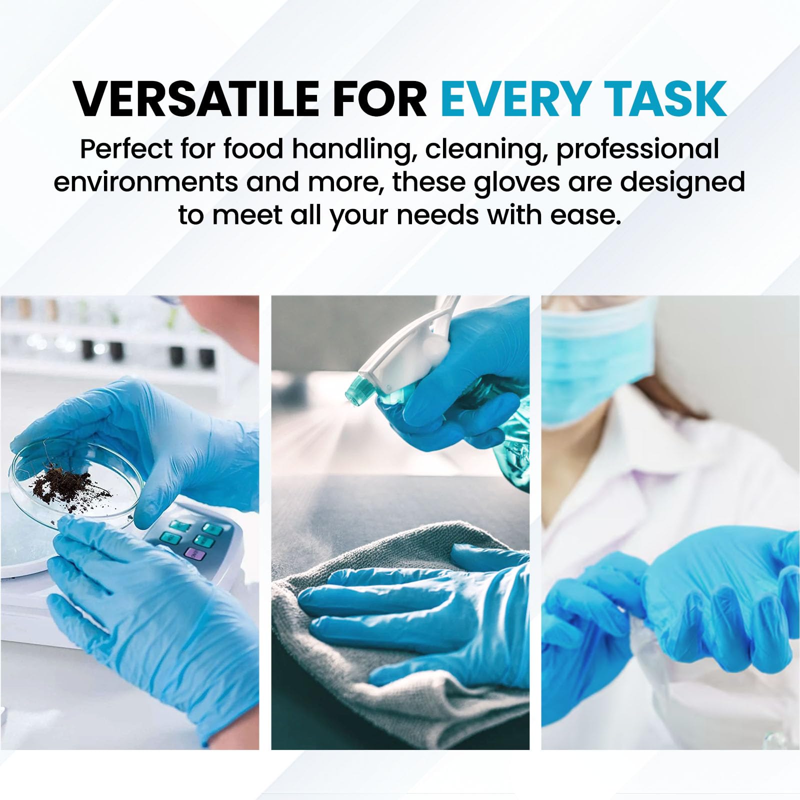 Disposable Nitrile Gloves, Extra Large, Work Gloves, Cleaning, Kitchen, Industrial, Blue, XL Duracore E2940 (1)