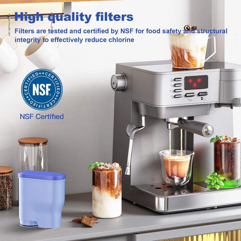 BREAUILL Espresso Coffee Water Replacement Filters Compatible with Philips Coffee Machine, Replacement Water Filter Compatible with Saeco AquaClean CA6903 (4PCS)