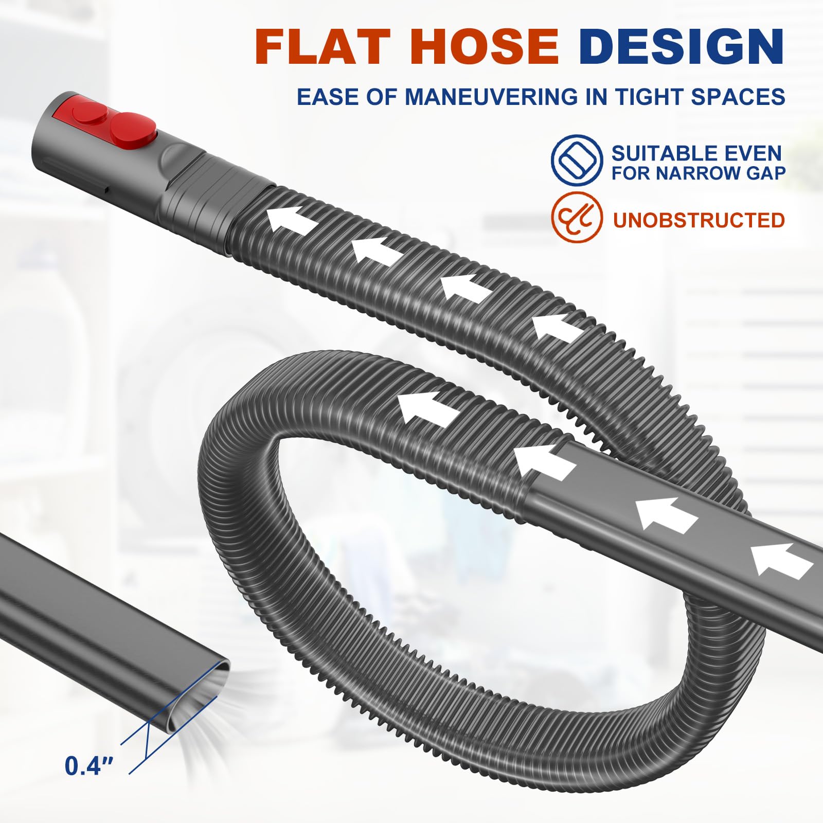 Sealegend Dryer Vent Cleaning Kit Compatible with Dyson Dryer Lint Vacuum Hose Attachment Removes Deep Lint Adapter Compatible with Dyson V7 V8 V10 V11 V15 etc Cordless Vacuum Cleaner, Grey