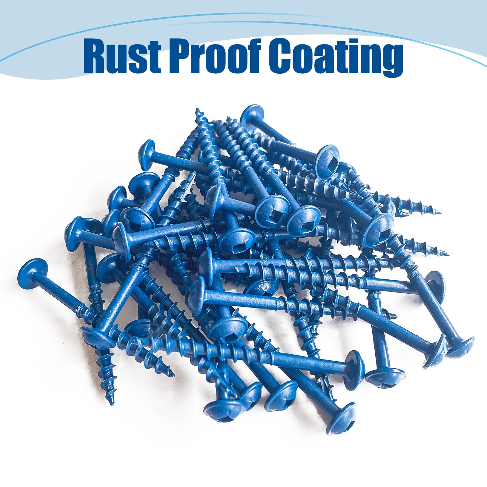 ANCHOREASE Pocket Hole Screws #8×1″, 300 PCS Exterior Pocket Screw, Coarse Thread, Square Drive, Washer Head, Blue Coated Wood Screws, 100mm Drive Bit Included