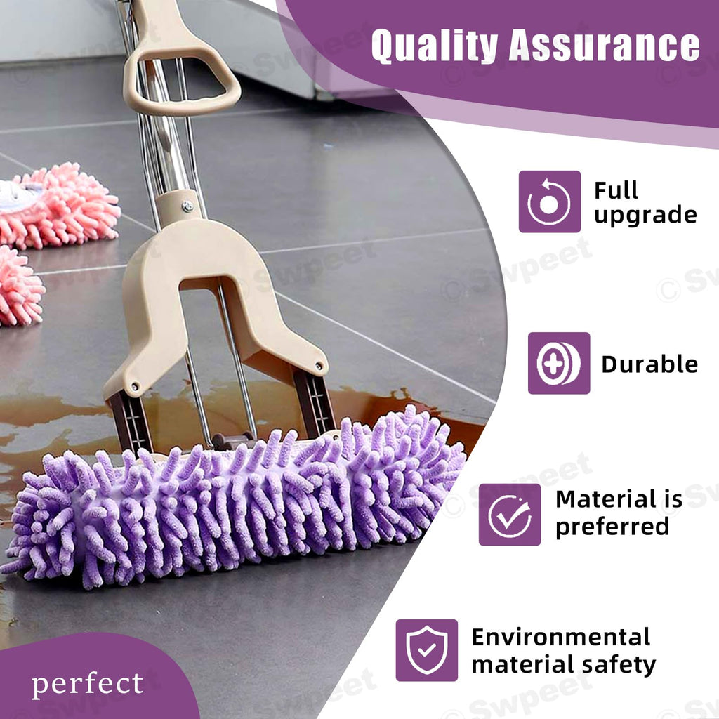Swpeet 10Pcs/5 Pairs Mop Slippers Shoes, 5 Colors 8'' Multi Function Washable Reusable Dust Duster Soft Microfiber Cleaning House Mop Slippers Floor Cleaning Tool Shoes Cover for House Kitchen Office