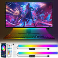 Under Monitor RGB Screen Bar, Dimmable LED Dynamic Rainbow Effect, Adjustable Brightness, Speed and Music, Remote Control Color Change, for Game Room (2pc)