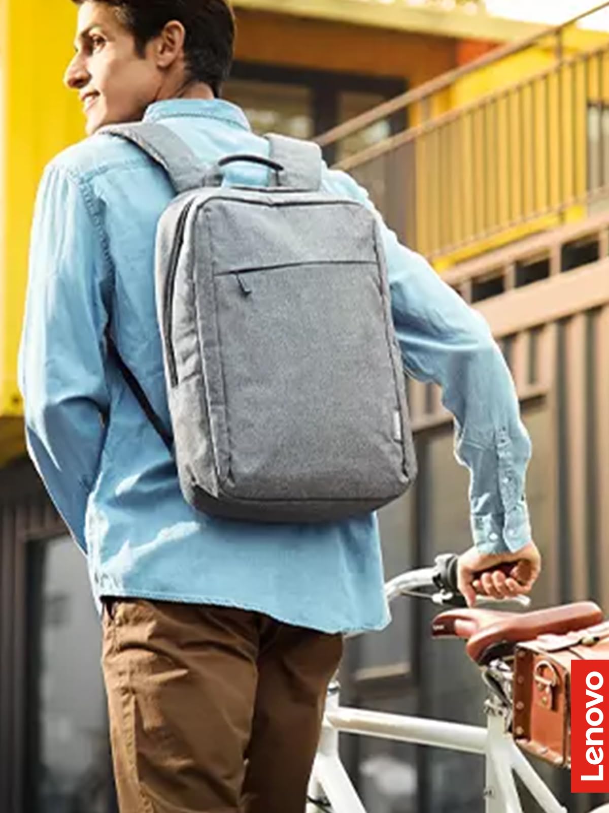 Lenovo Casual Laptop Backpack B210-15.6 inch - Padded Laptop/Tablet Compartment - Durable and Water-Repellent Fabric - Lightweight - Grey
