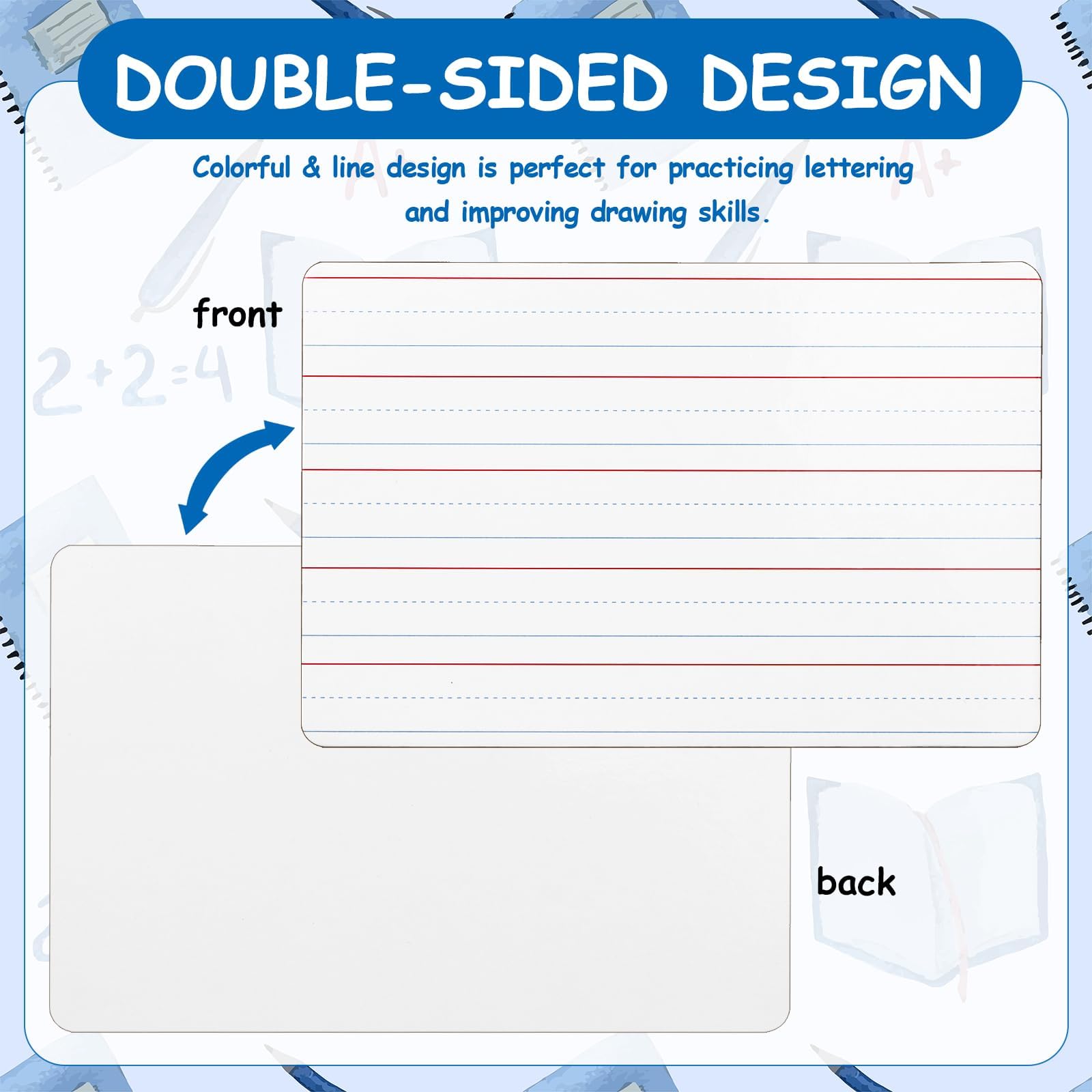 18 Pack Dry Erase Lapboards with Lines 6 x 9 inch Double Sided White Boards with 18 Black Markers 6 Erasers Small White Dry Erase Boards for Learners Teacher Office Supplies Home Group Activities