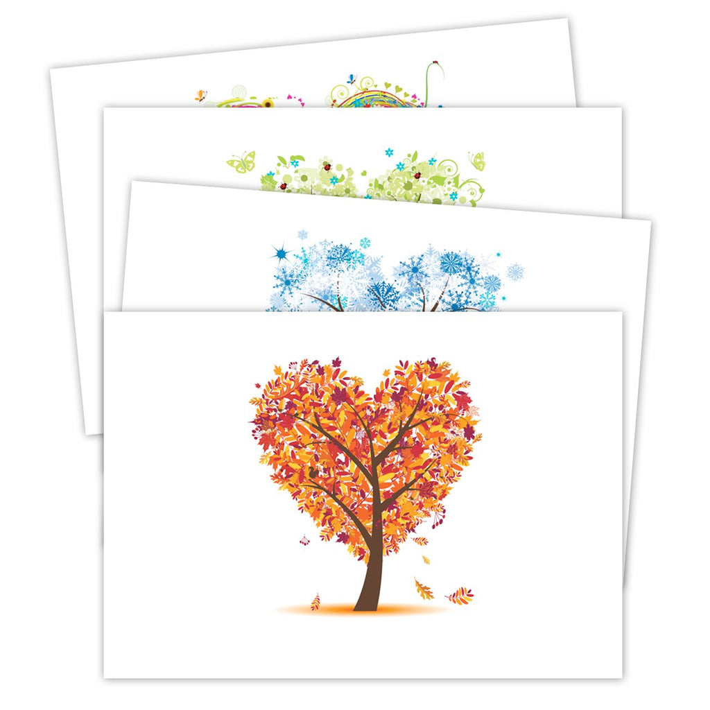 Seasons of Life Note Card Assortment Pack - Set of 24 cards - 4 designs blank inside - with white envelopes (54043)