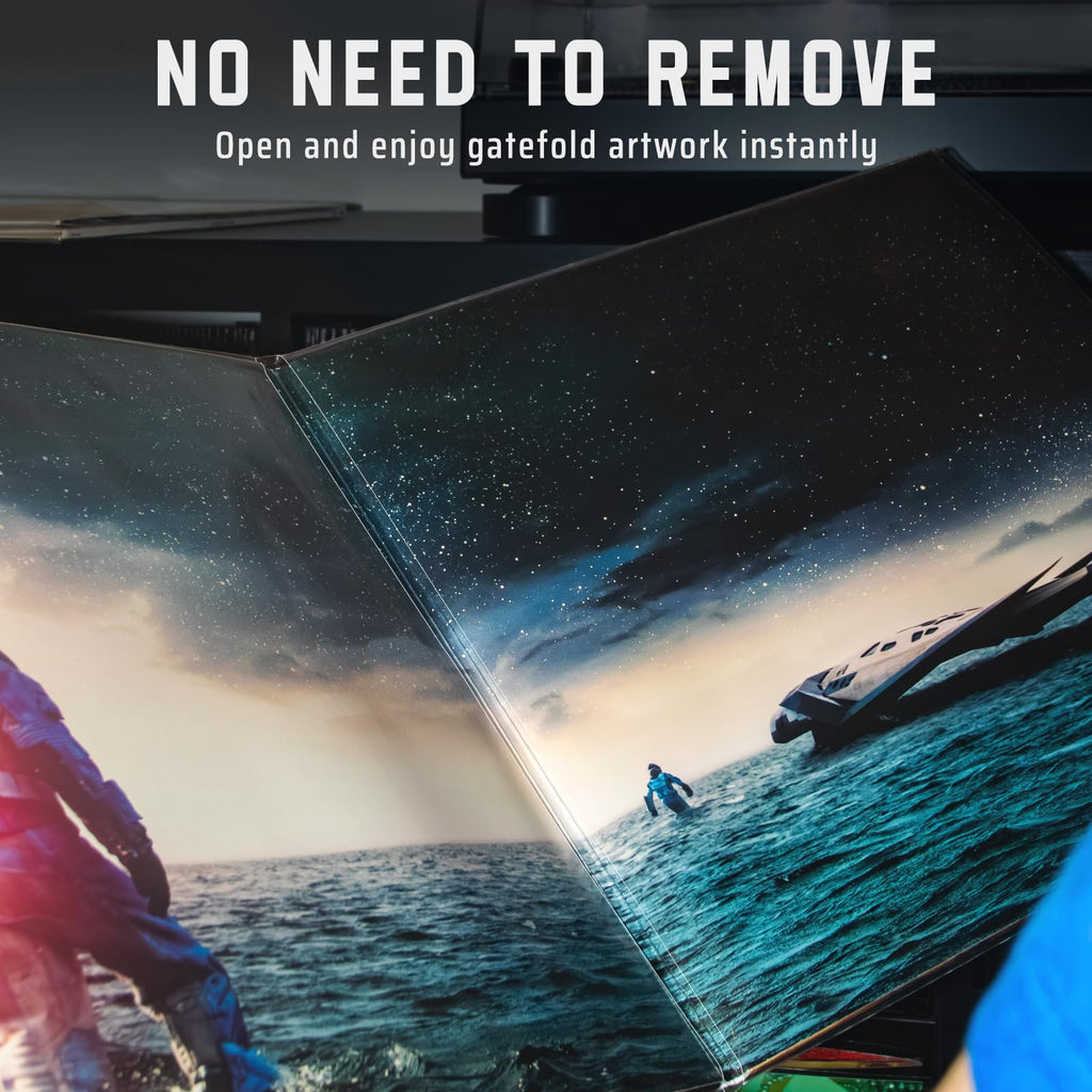 Gatefold Record Sleeves Albums Covers: 12 inch Vinyl Record Outer Sleeves 3 Mil Plastic Clear LP Protective Sleeves, 50pcs