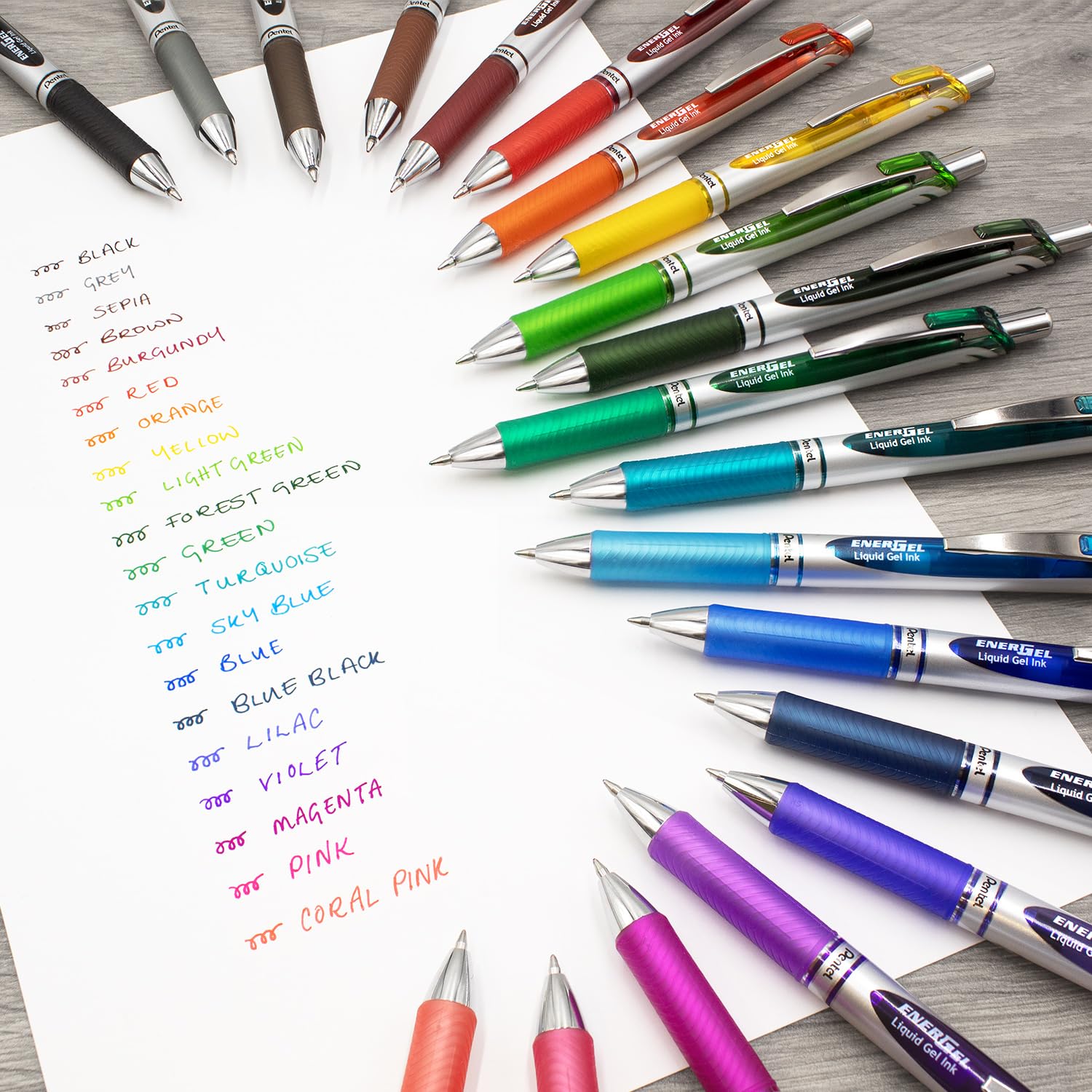 Pentel EnerGel XM BL77 - Retractable Liquid Gel Ink Pen - 0.7mm - 54% Recycled - In Pillow Packaging (Mixed Pack of 12)