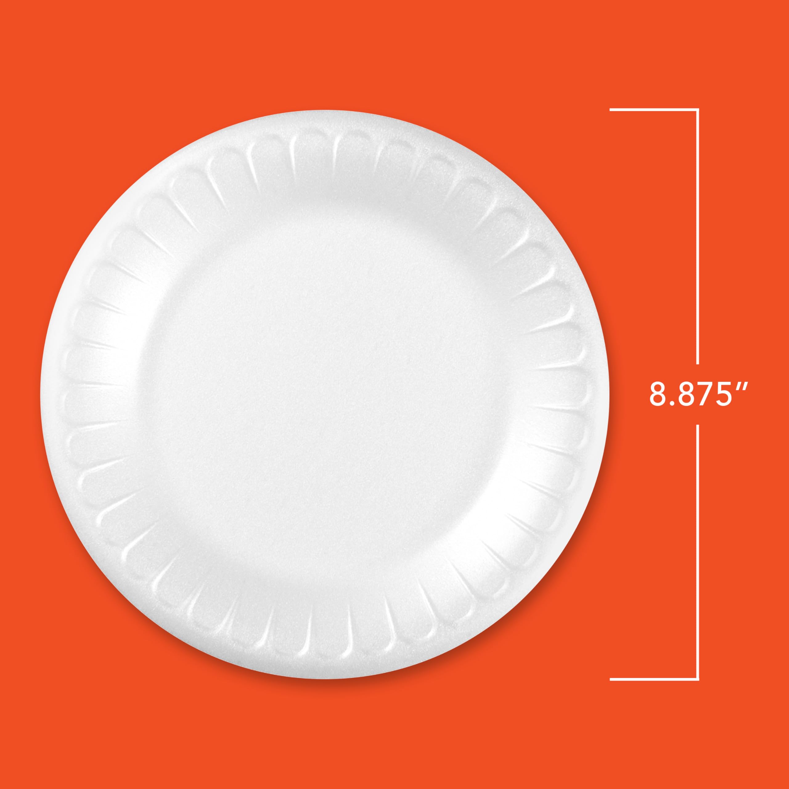 Hefty Everyday Soak-Proof Foam Plates, White, 8.875 Inch, 100 Count