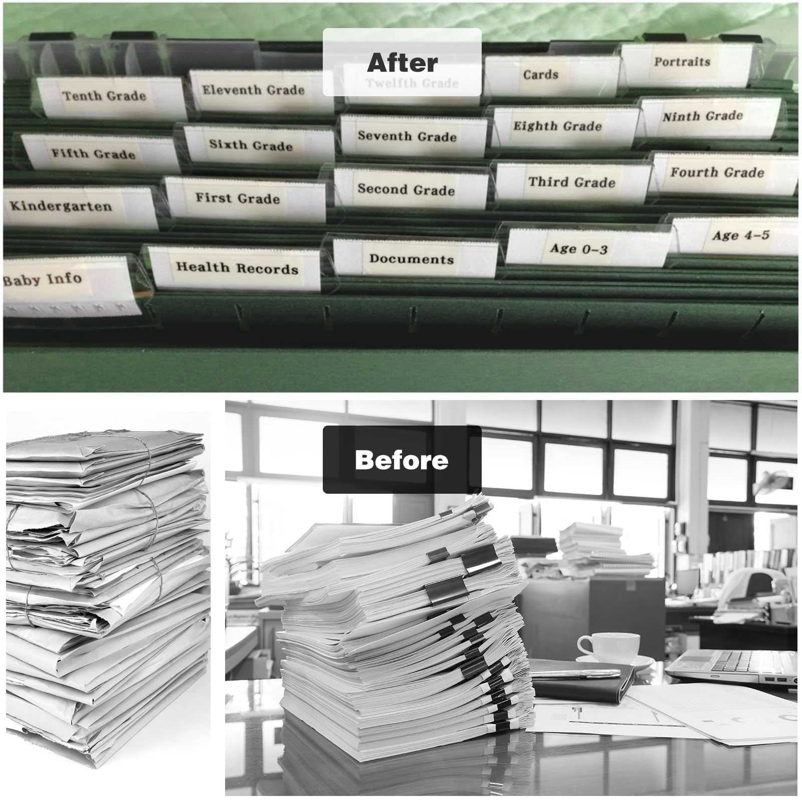 Hanging File Folders, 25 Pack Hanging Folders with 1/5-Cut Tabs, Filing Folders Organizer for Filing Cabinet, Dark Green Letter Size