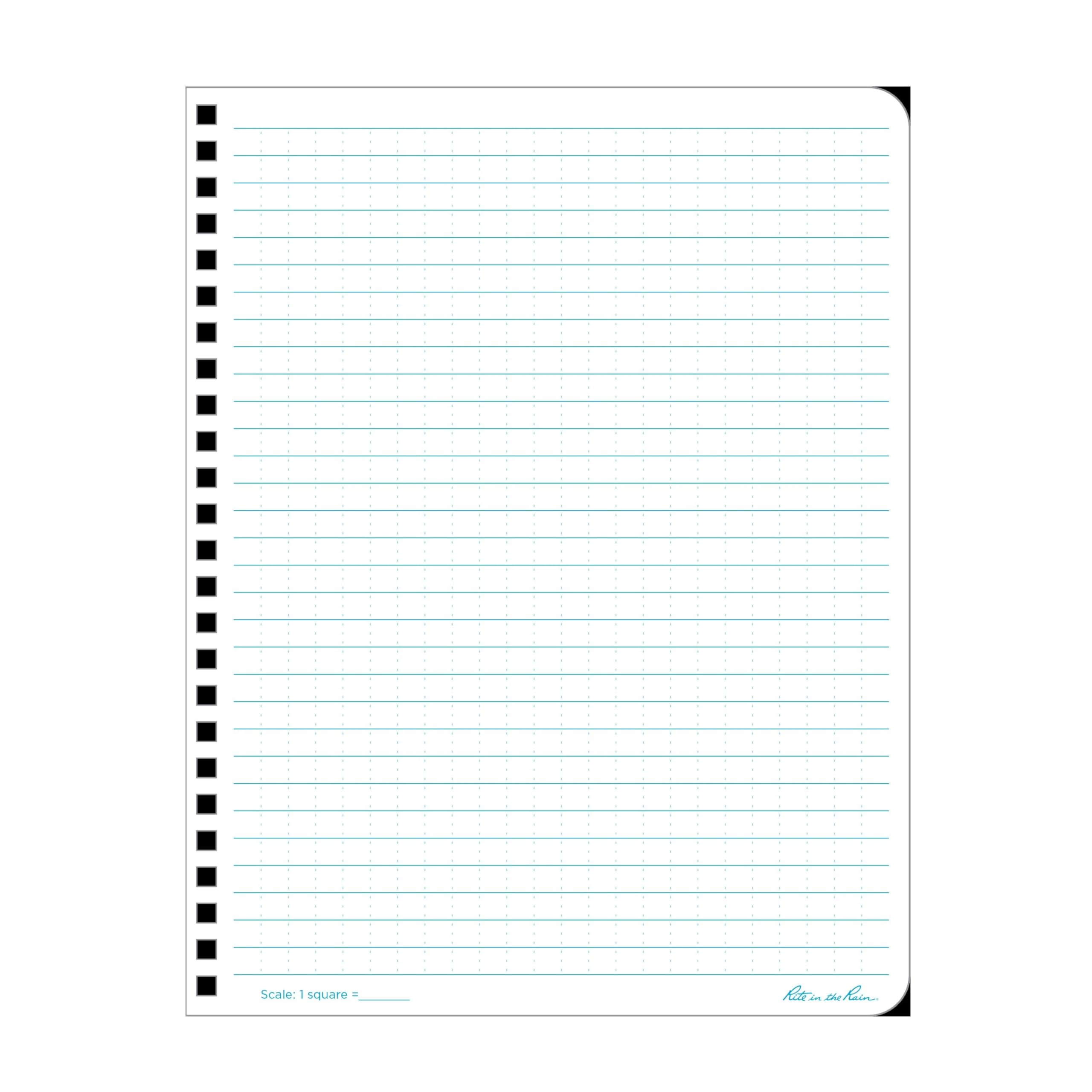 Rite in the Rain Weatherproof Side Spiral Notebook, 6.625" x 8.5", Yellow Cover, Universal Pattern, 2 Pack (No. 373-LGL2)