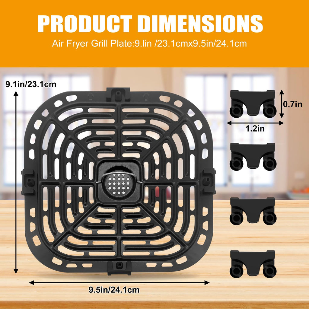 GWY Air Fryer Replacement Tray for Instant Pot Vortex 6 in 1 6 QT 5.7QT Gourmia GAF735 6 QT, Original Air Fryer Accessories Grill Pan Plate Crisper Plate Rack Parts,Dishwasher Safe