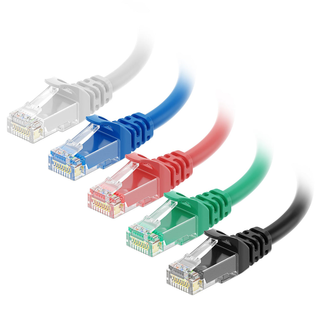 Cable Matters 5-Color Combo Snagless Cat6 Ethernet Cable (Cat6 Cable/Cat 6 Cable) 5 Feet - Available 1FT - 14FT in Length