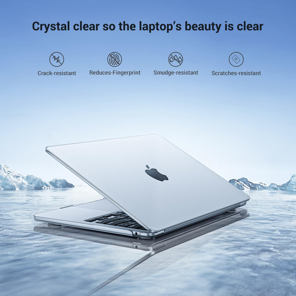 MOSISO Compatible with MacBook Air 15 inch Case M5 2026 M4 2025 M3 M2 2024 2023 A3448 A3241 A3114 A2941, Hard Shell&Keyboard Cover&Screen Film&Type C, Great for Study, Travel, Work,Crystal Clear