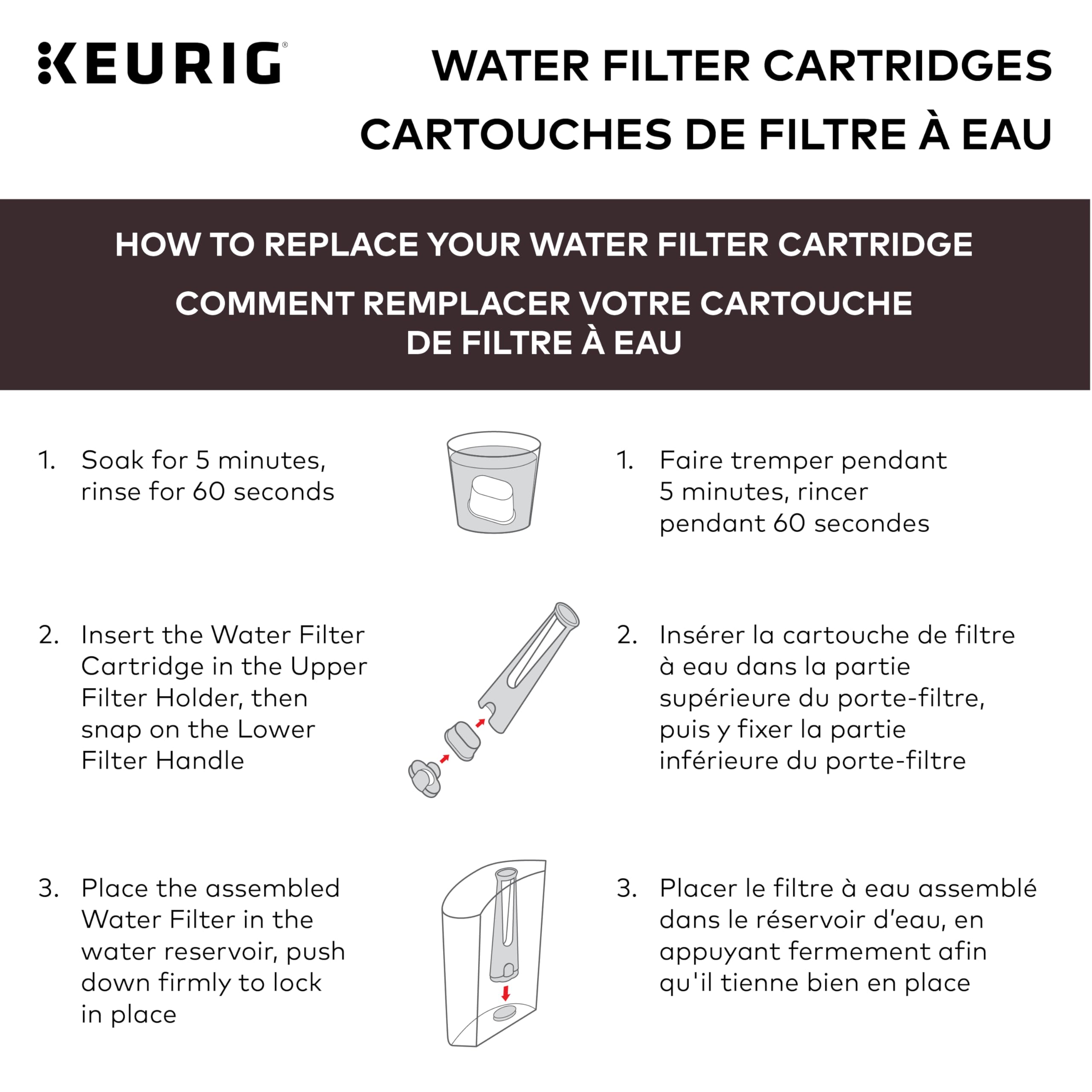 Keurig Water Filter Refill Cartridges, Replacement Water Filter Cartridges, 6 Count