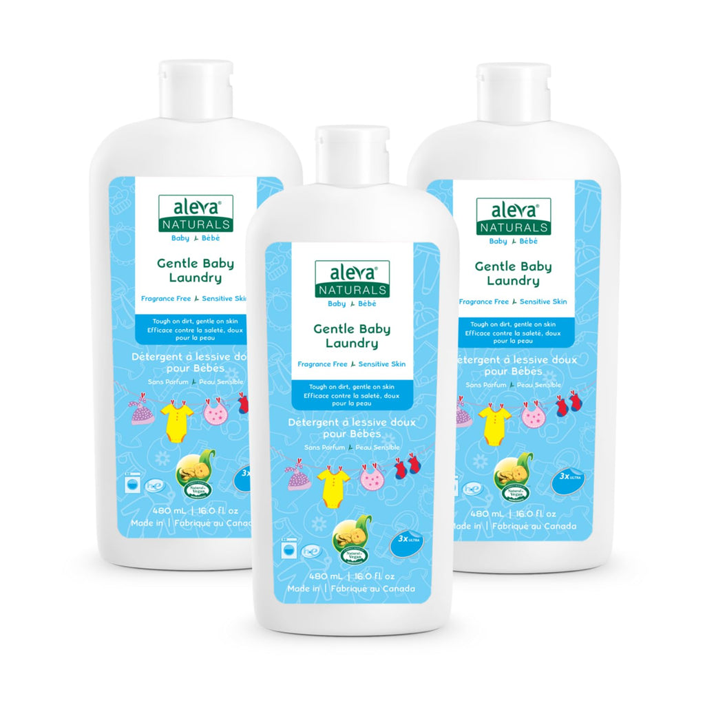 Aleva Naturals Gentle Baby Laundry, Convenient Travel Size, Value Pack, 3 X 480ml